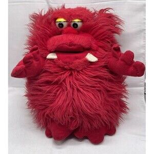 Vintage Yangjee RAZ Furbles Red Plush Monster Hand Puppet 1980's Stuffed Animal